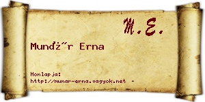 Munár Erna névjegykártya